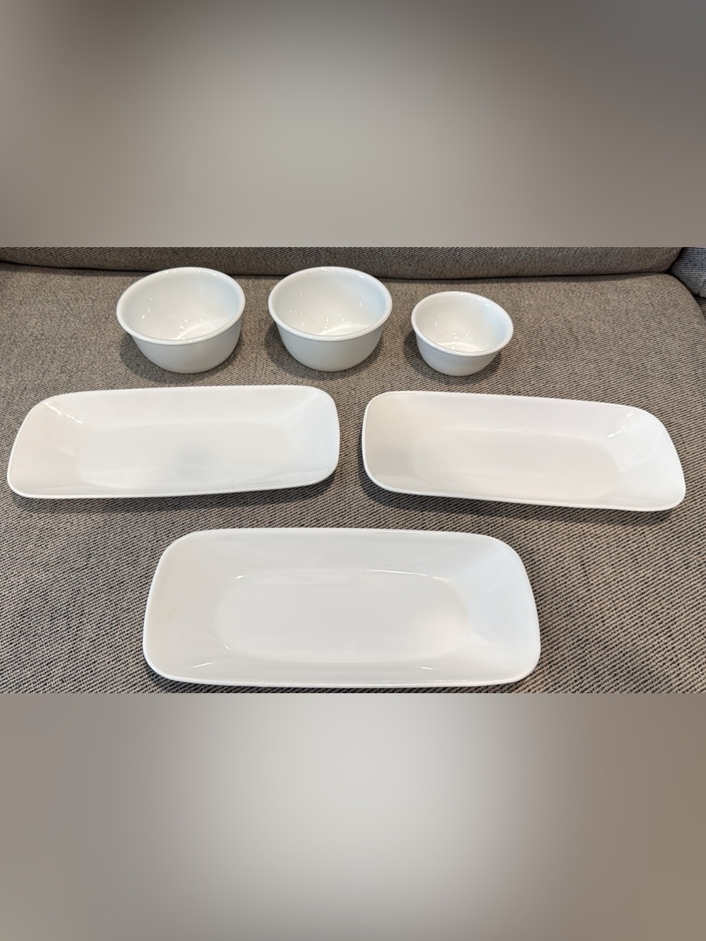 Corelle - White Serving Bowls and Rectangular Platters - Set of 6